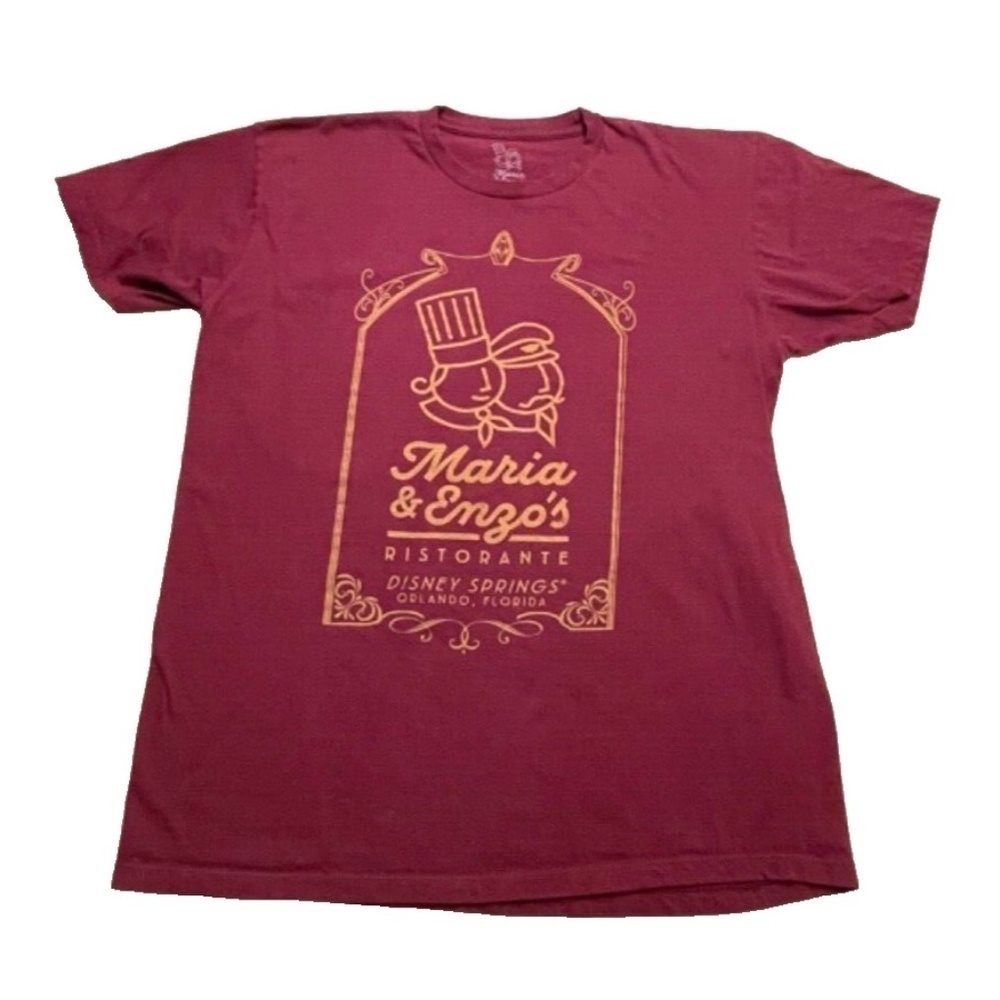 Disney Springs Maria & Enzo's Ristorante Collectible T-shirt; Burgundy; Size L